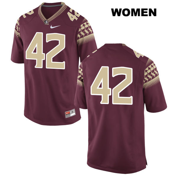 Women's NCAA Nike Florida State Seminoles #42 Richard Garzola College No Name Red Stitched Authentic Football Jersey MJC3669AG